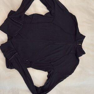Women's Black Ready to Rulu Zip-Up Top
